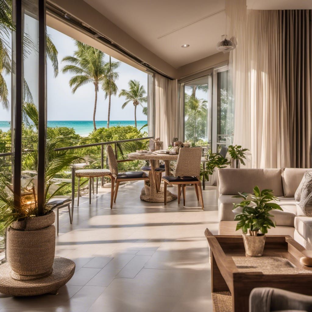 Luxury Resort Interior with Ocean View Balcony