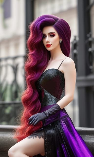 Glamorous Teenage Witch Portrait in Fantasy Style