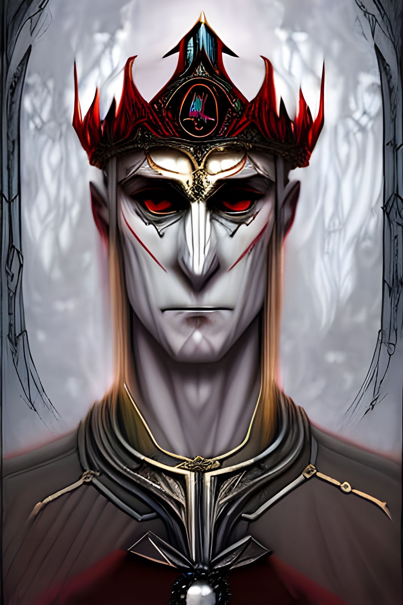 Vampire Prince in Gothic Portrait, Digital Art