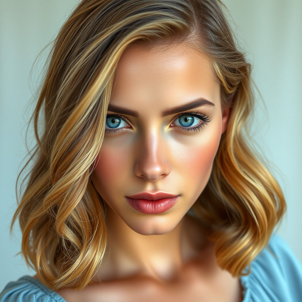 Woman with Light Brown Hair in Impressionist Style