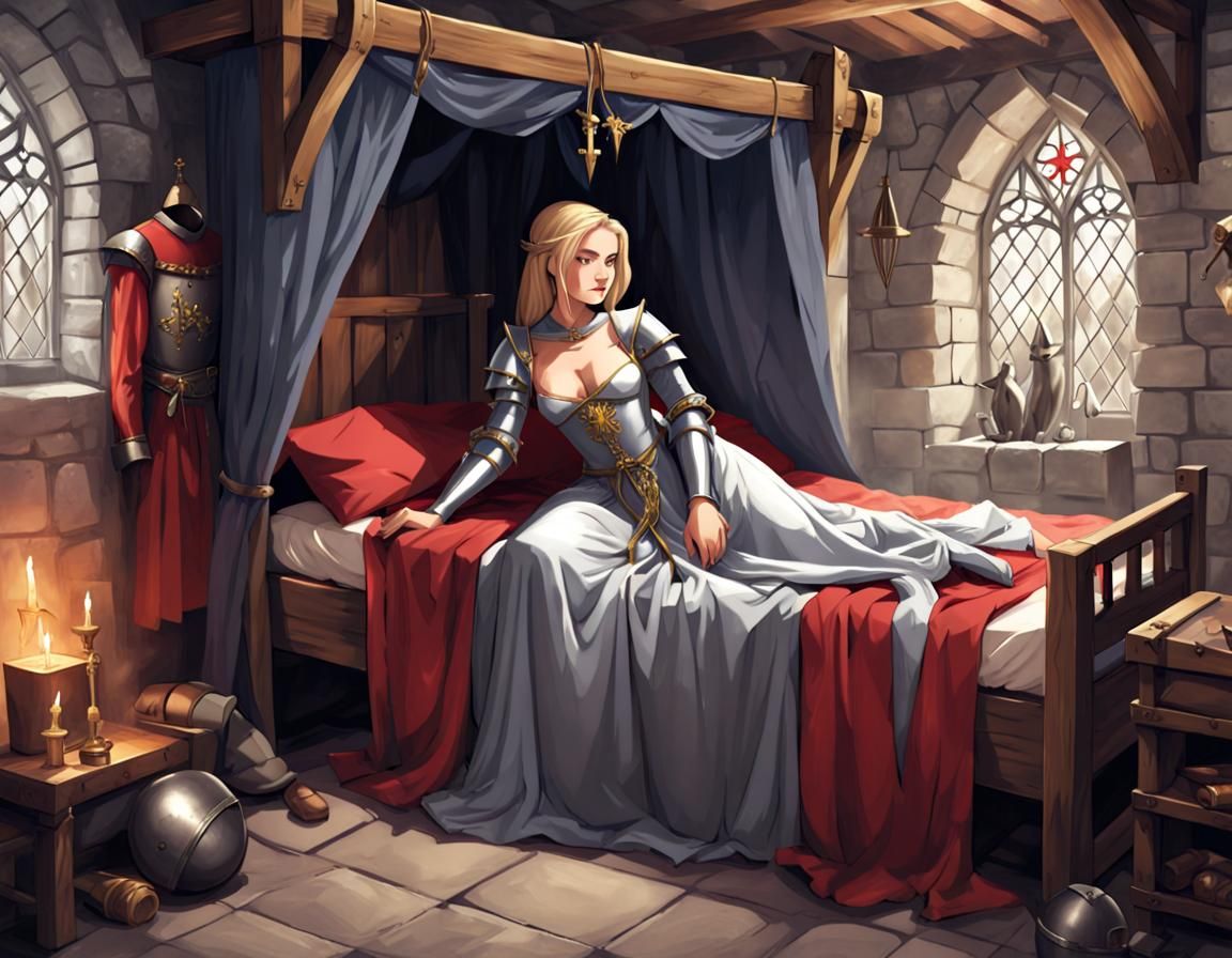 Risqué Medieval Maiden's Lair in Anime Style