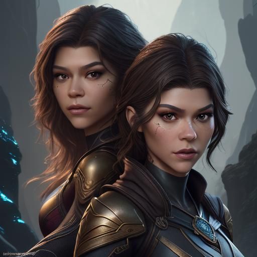 Zendaya Marisa Tomei Face Morph in Fantasy Art