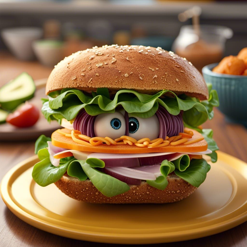 Pixar-Style Sandwich Monster Product Photography