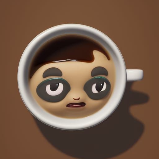 Adorable Chibi Coffee Character in Pixar Style