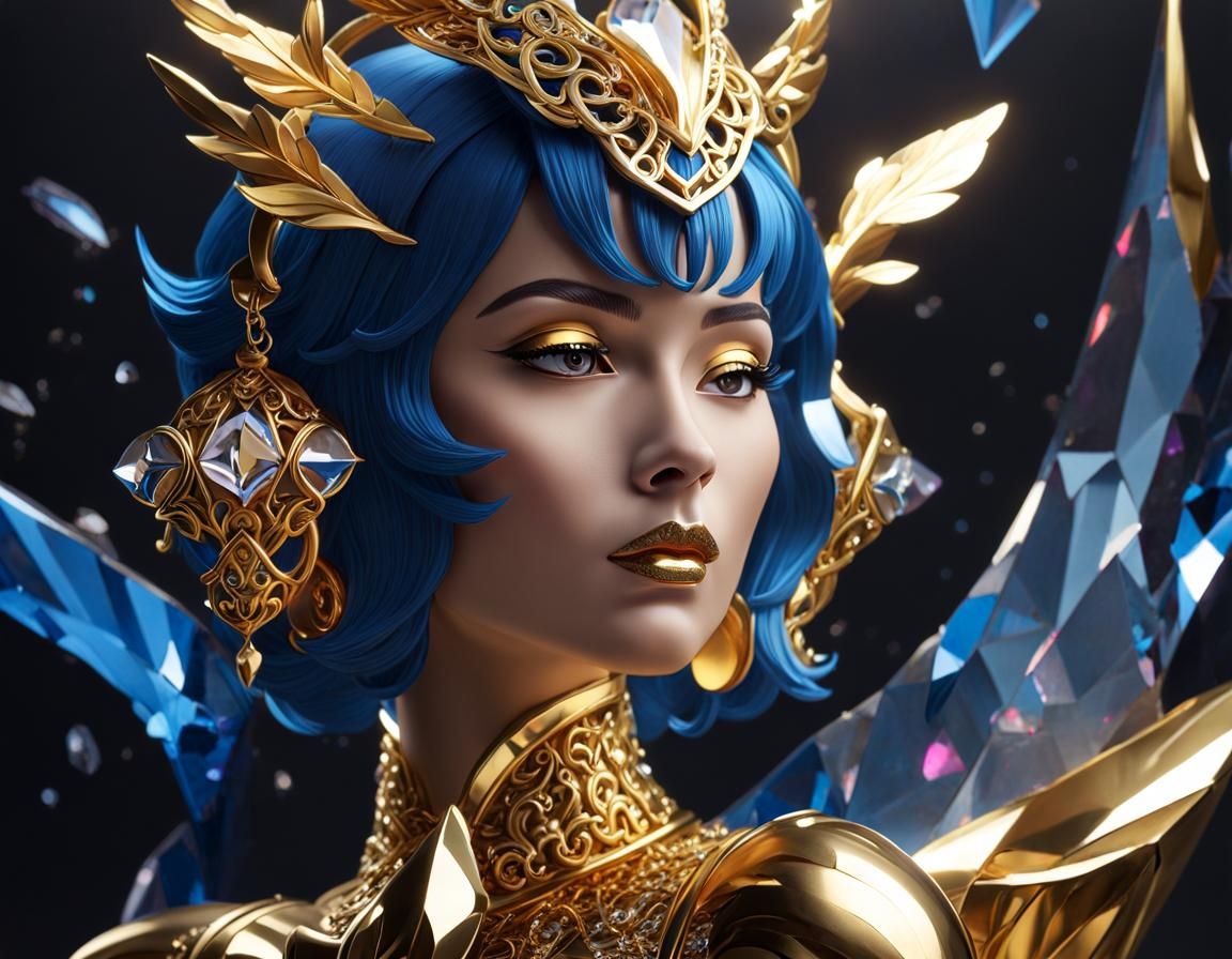 Crystal Woman and Golden Woman: Fantasy Concept Art