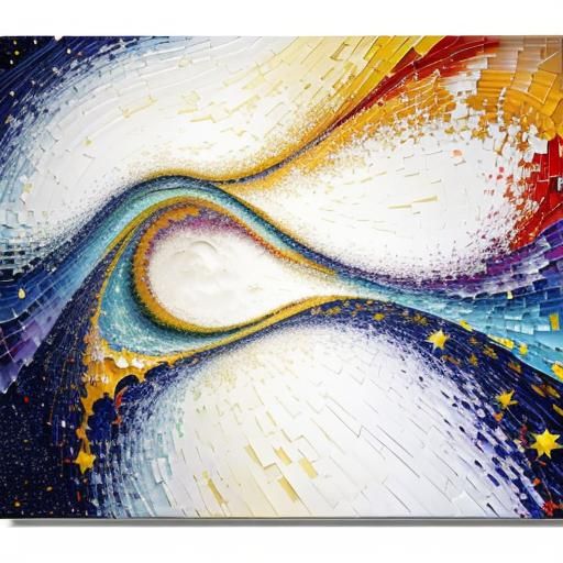 Starry Night: Mosaic Patchwork in Neo-Impressionist Style