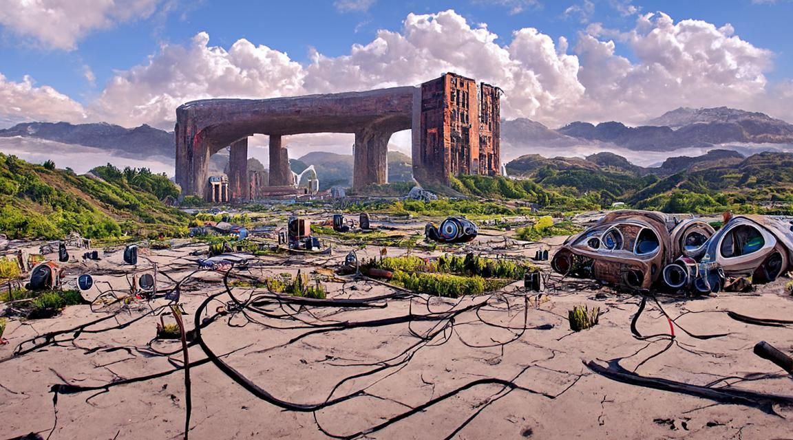 Futuristic Alien Ruins in a Sci-Fi Vista