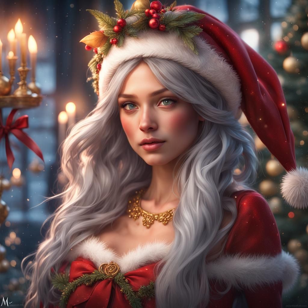 Magical Christmas Wonderland Portrait in Detailed Art Style