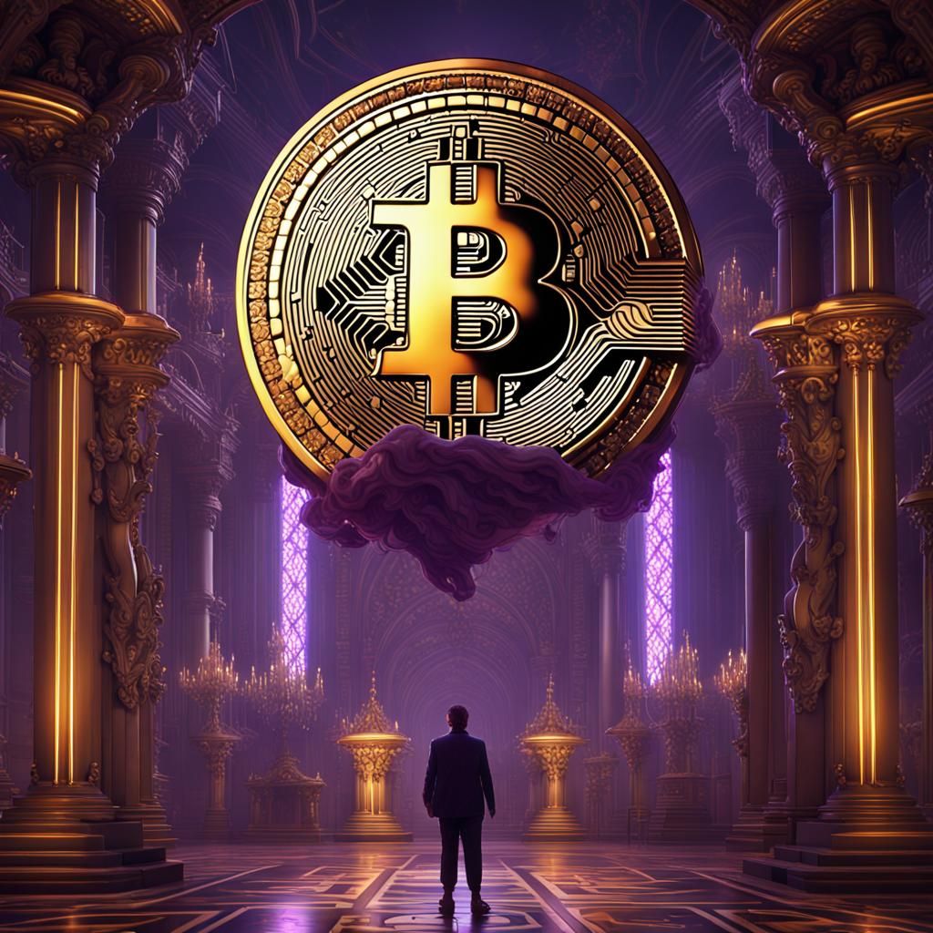 Bitcoin as Dark Fantasy Concept Art in 8k