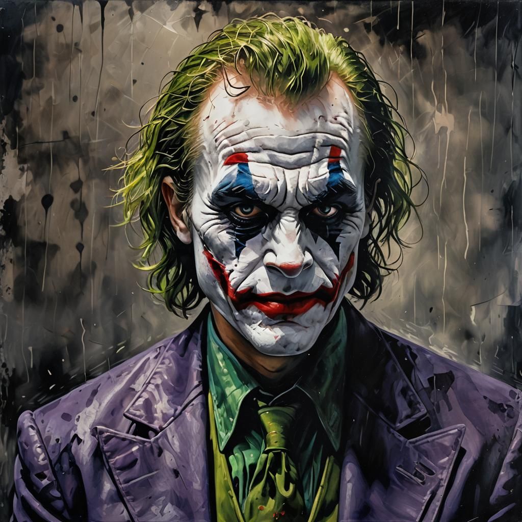 High Contrast Joker Portrait in Light and Shadow
