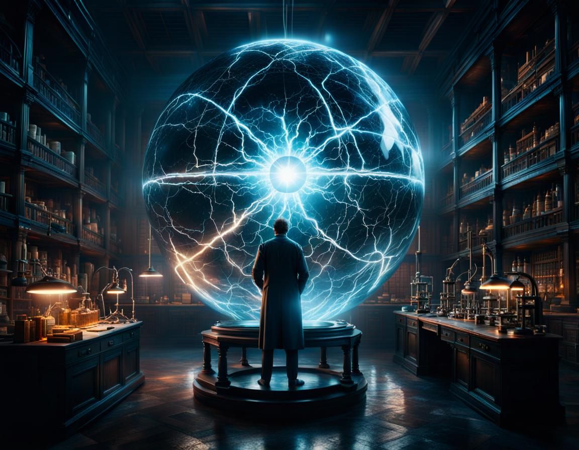 Laboratory Lightning Sphere: Dramatic Digital Matte Painting