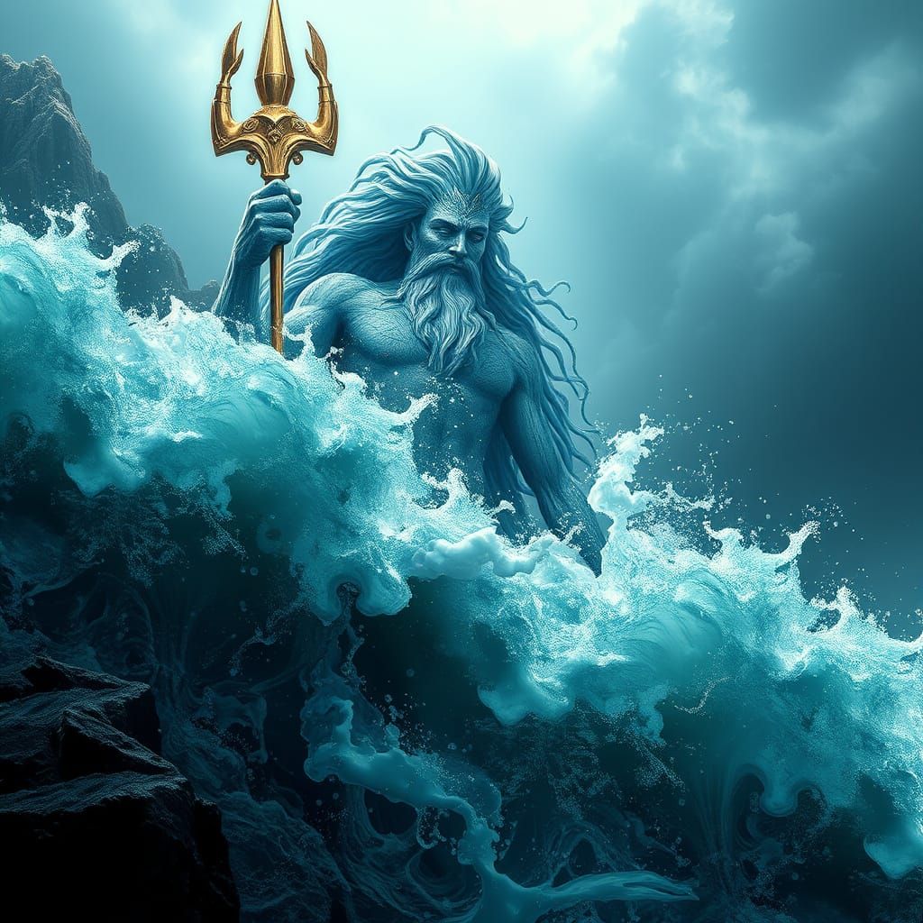 Epic Water God Rises from the Ocean