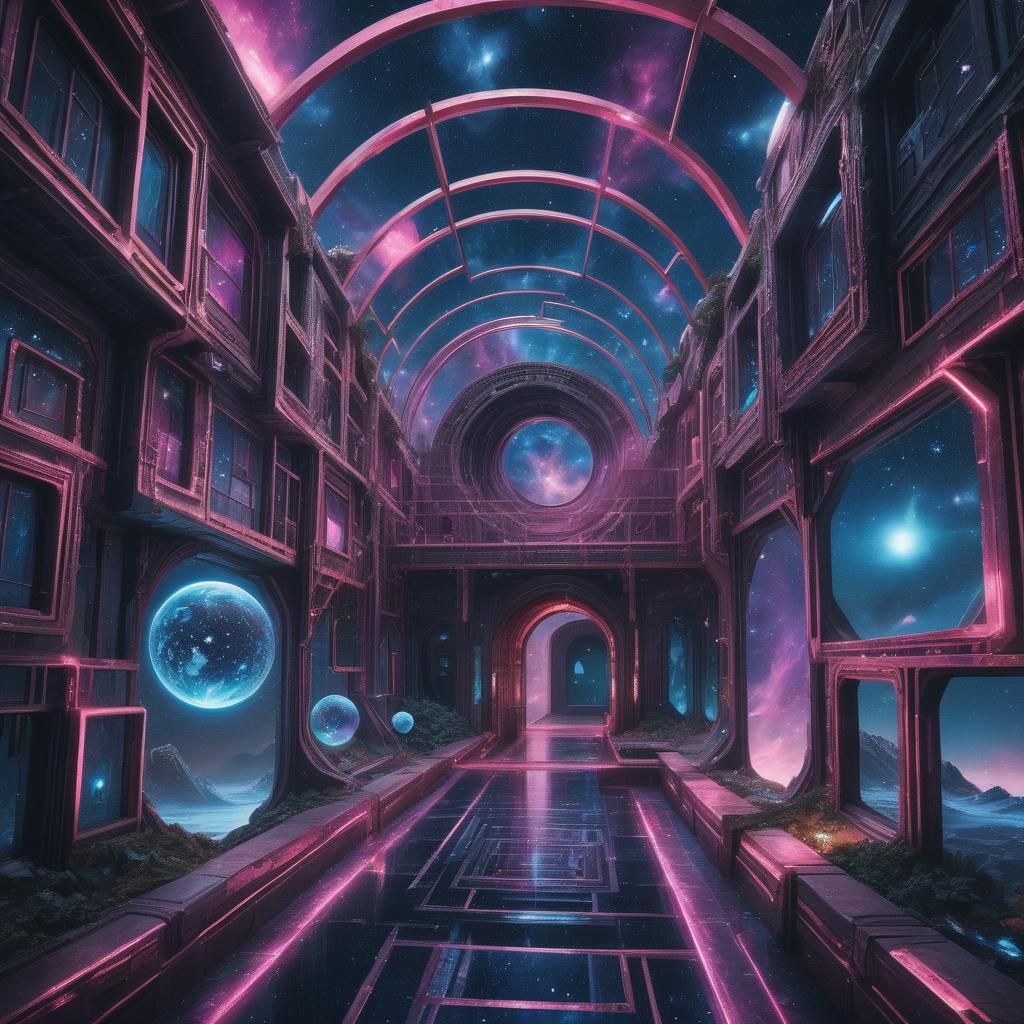 Crystal Maze to Black Hole: Cyberpunk Digital Art