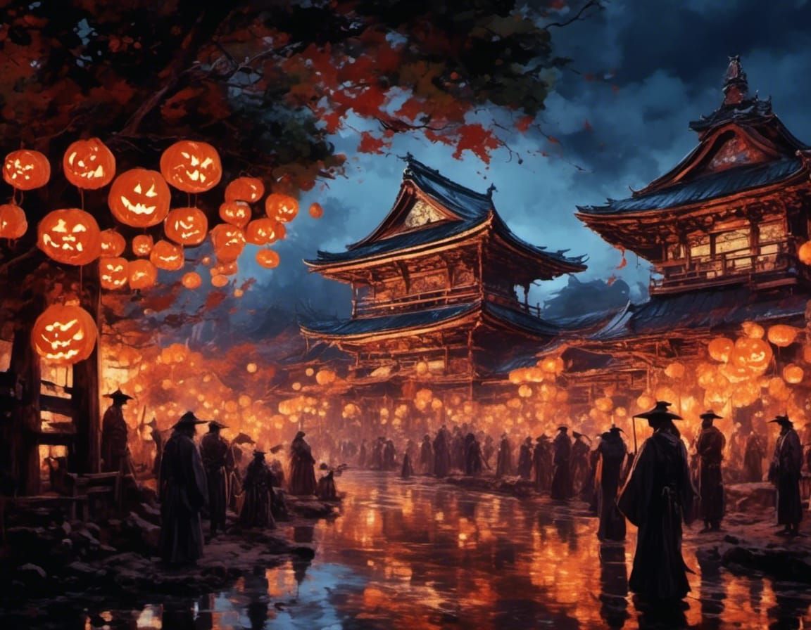 Eerie Halloween in Feudal Japanese Theme Park