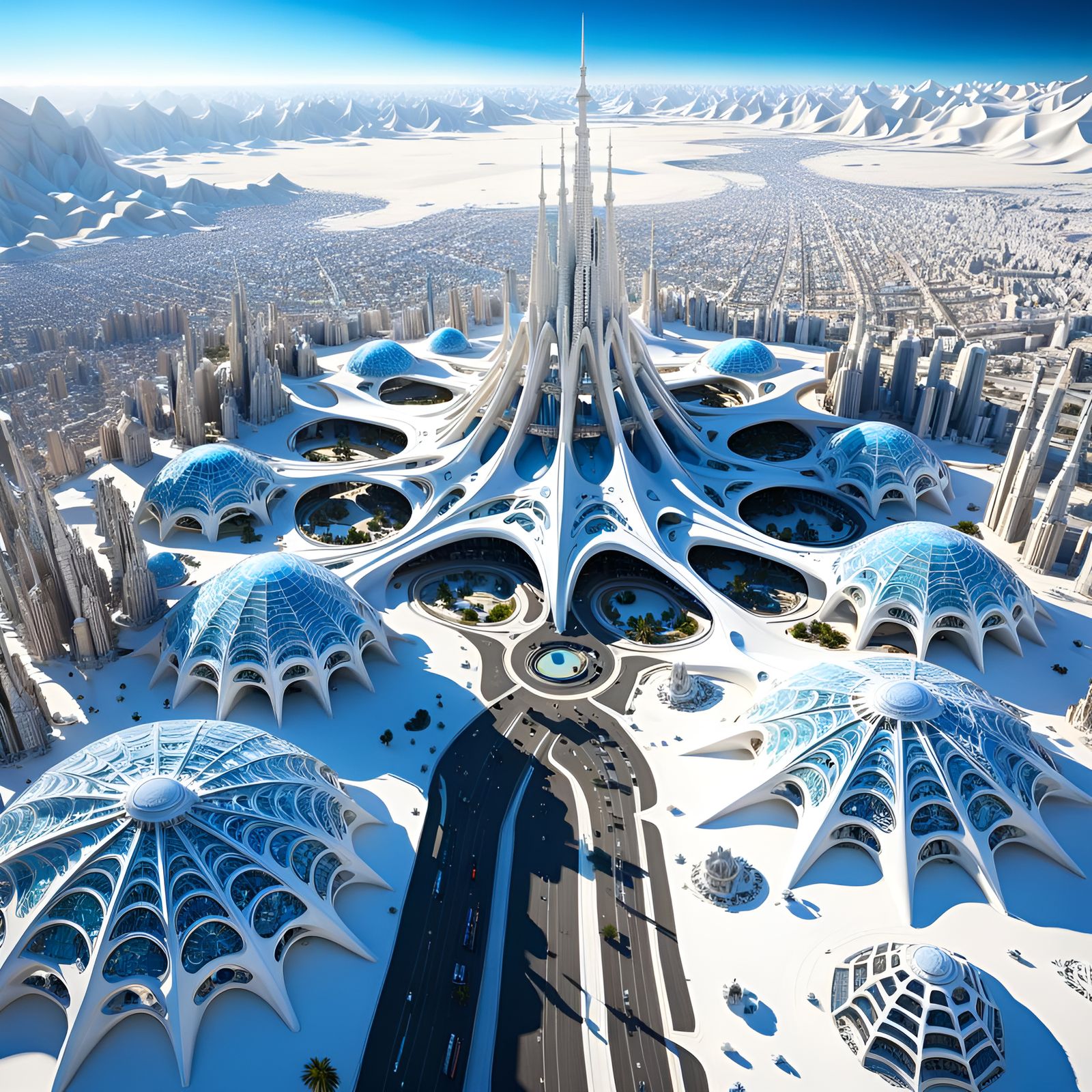 Gaudi-Style Megacity on Distant Planet