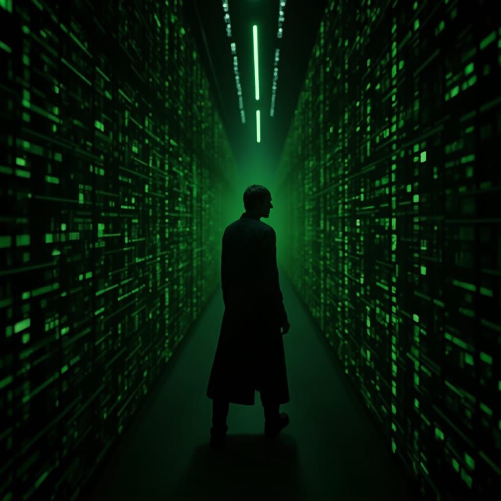 Matrix Digital Rain Code in Green