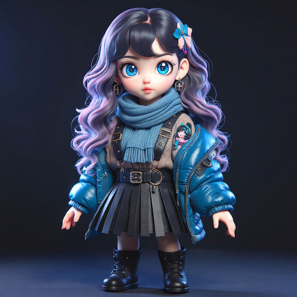 British South Asian Girl with Bratz Eyes in Fantasy Art