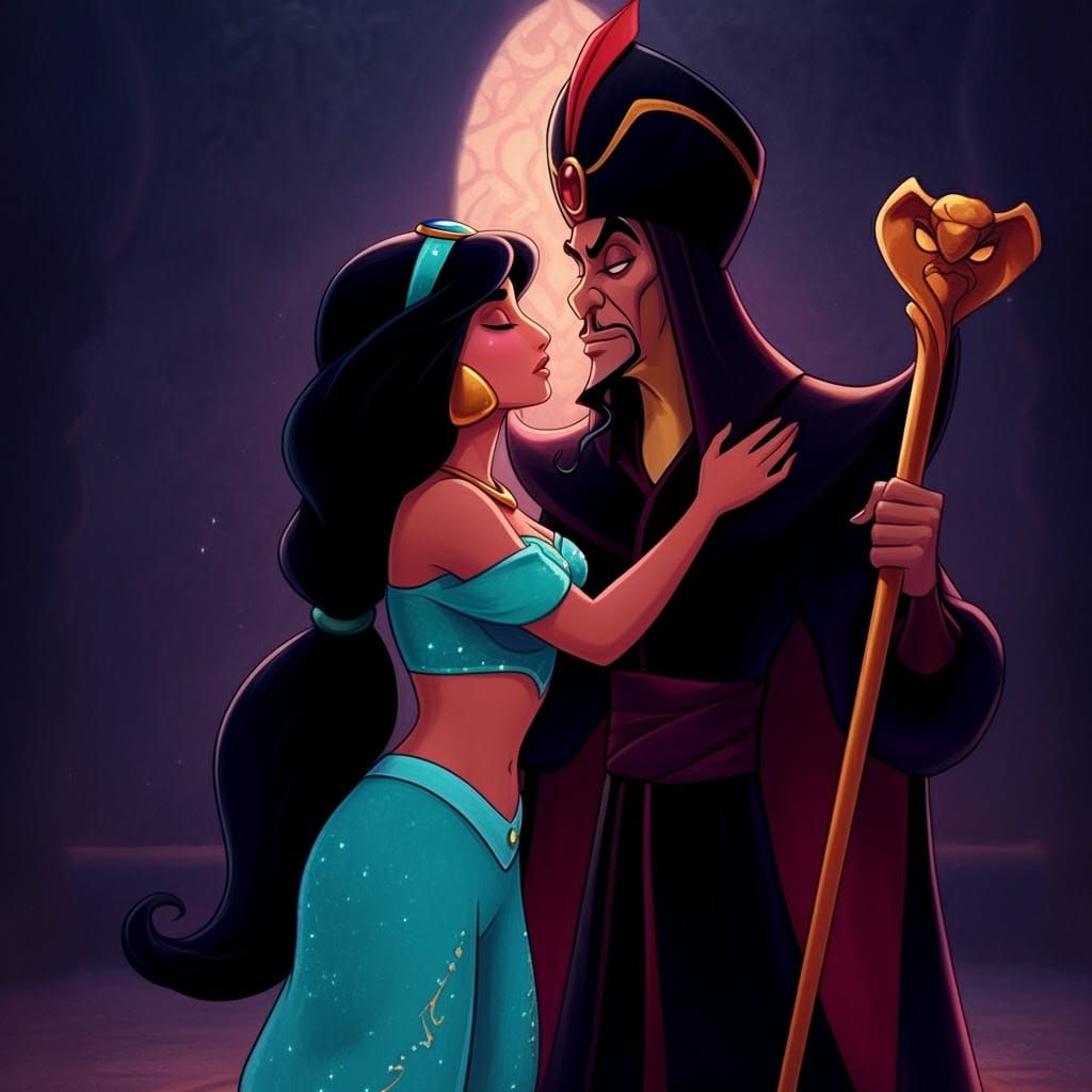 Midnight Magic Kiss in a Moonlit Palace