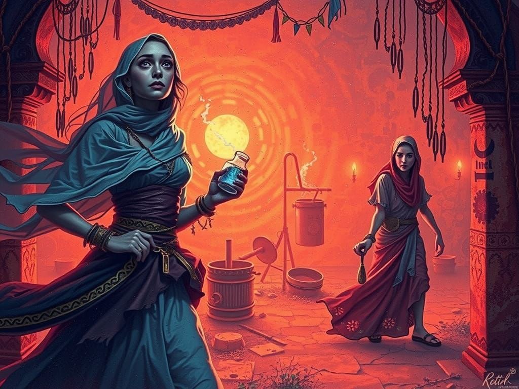 Drunk Noblewoman in Sasanian Dye-House, Art Nouveau Style