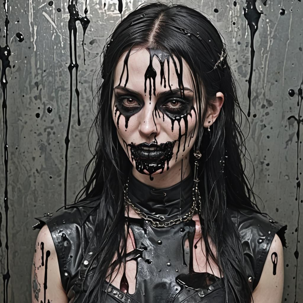 Gothic Girl with Liquid Metal
