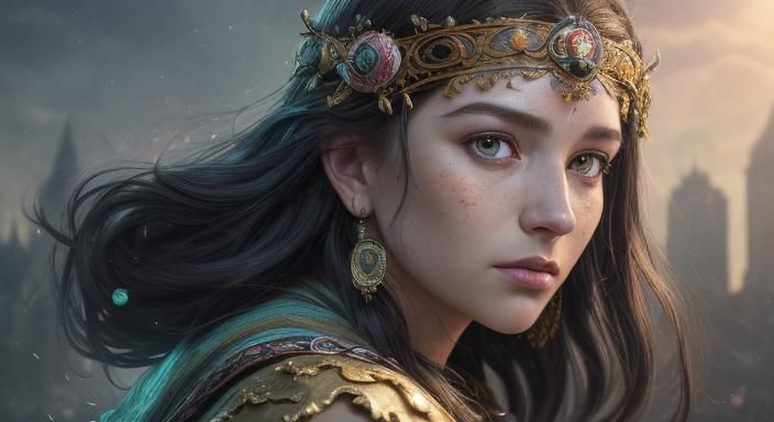 Bavarian Beauty in Silver Dirndl, Realistic Ultra HD