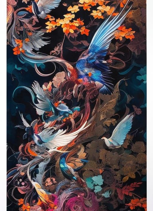 Borderlands Dove with Marbling Illustration