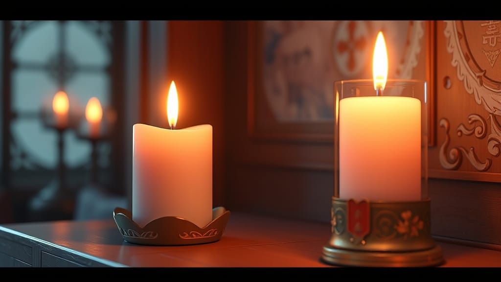 Vibrant Anime-Inspired Candle Scene in Stunning 8K Resolutio...