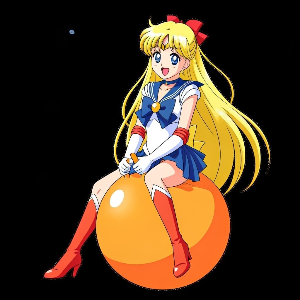 Sailor Venus on Hopper Ball in Anime Style