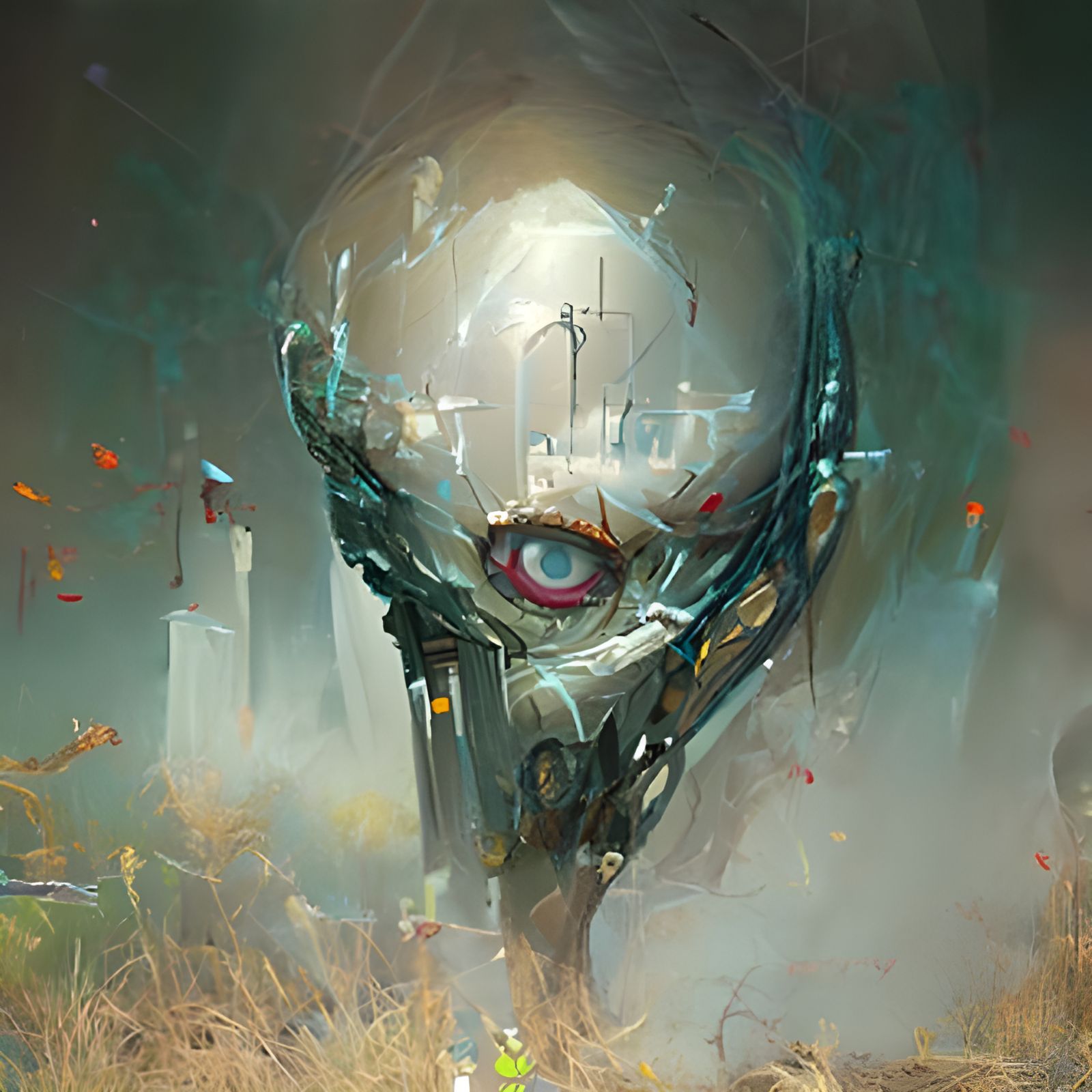 Sinister AI in Dystopian Landscape