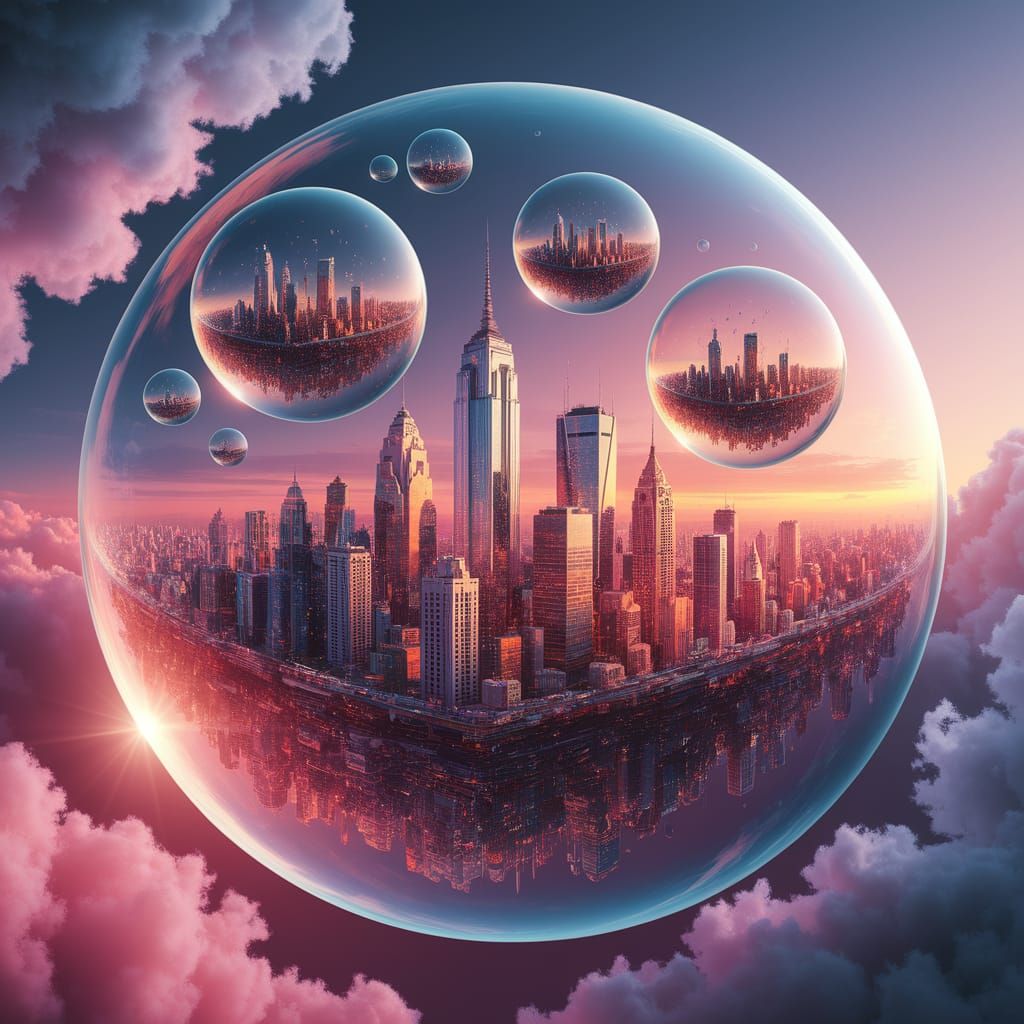 Cities in Bubbles: A Digital Art Dreamscape