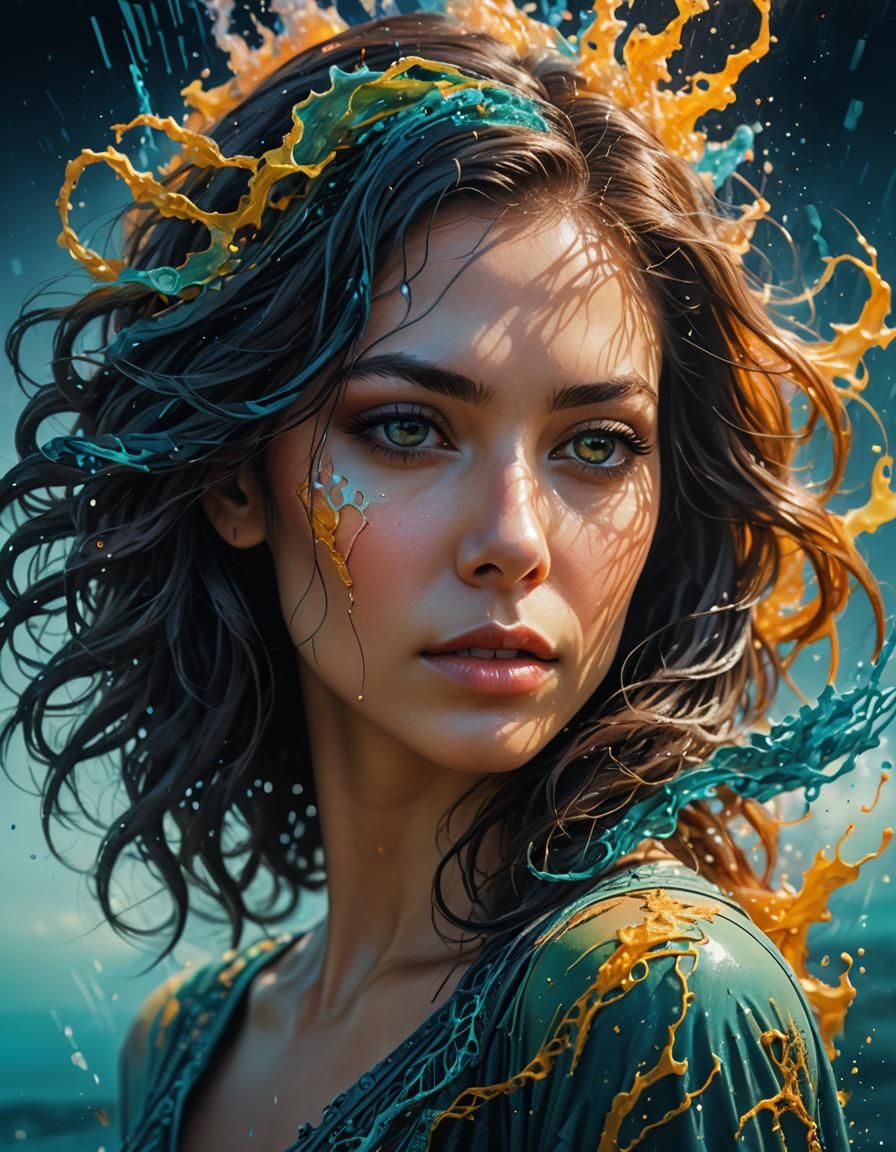 Double Exposure Portrait with Eldritch Sea Light