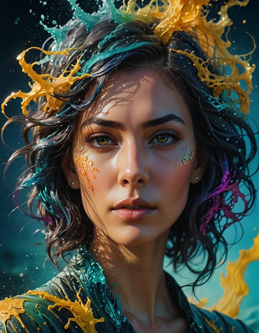 Double Exposure Portrait: Woman in Eldritch Light