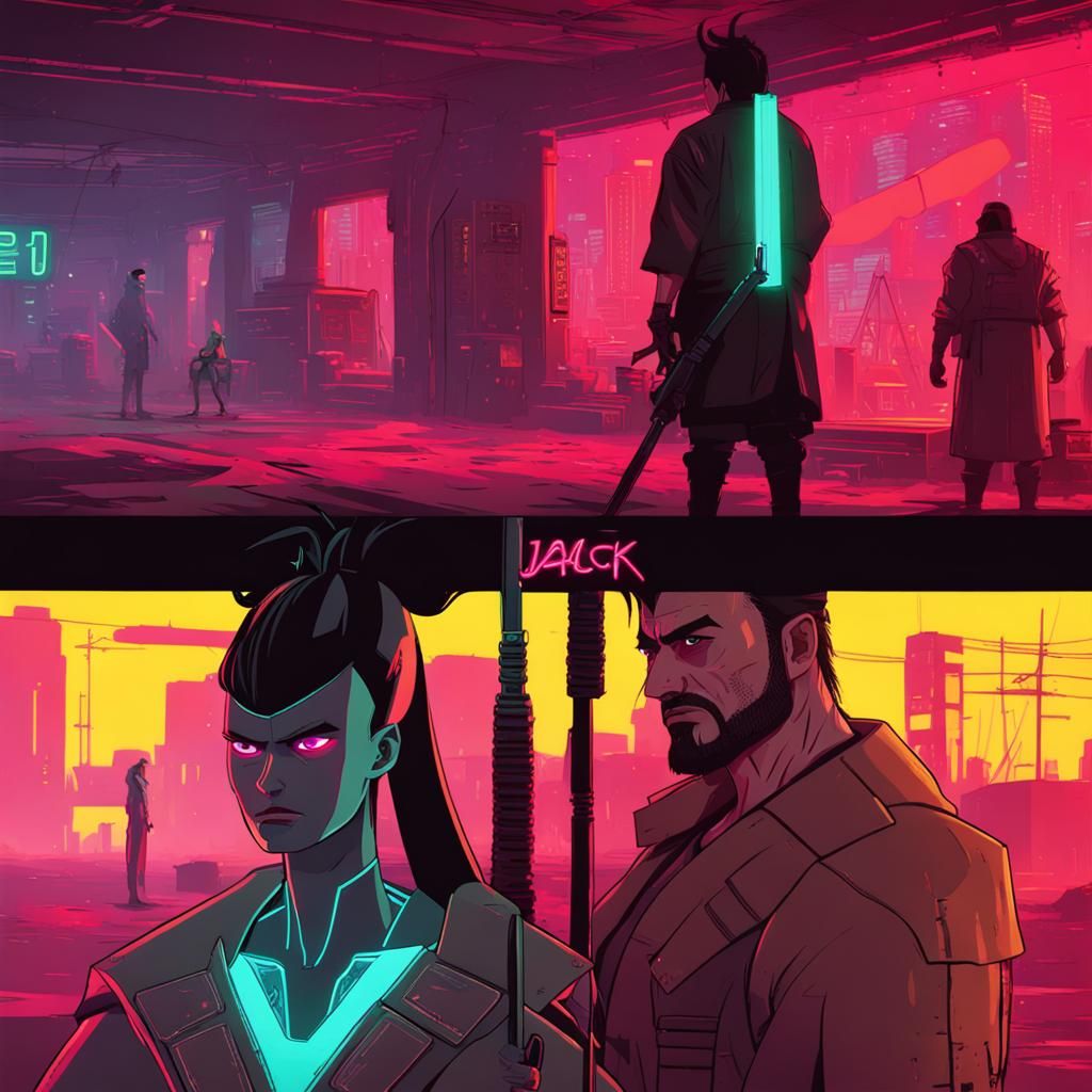 Samurai Jack in Cyberpunk 2099 Neon City