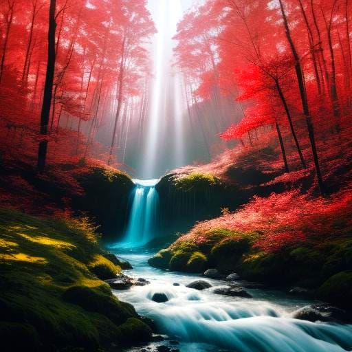 Double Exposure: Poodle in Colorful Forest