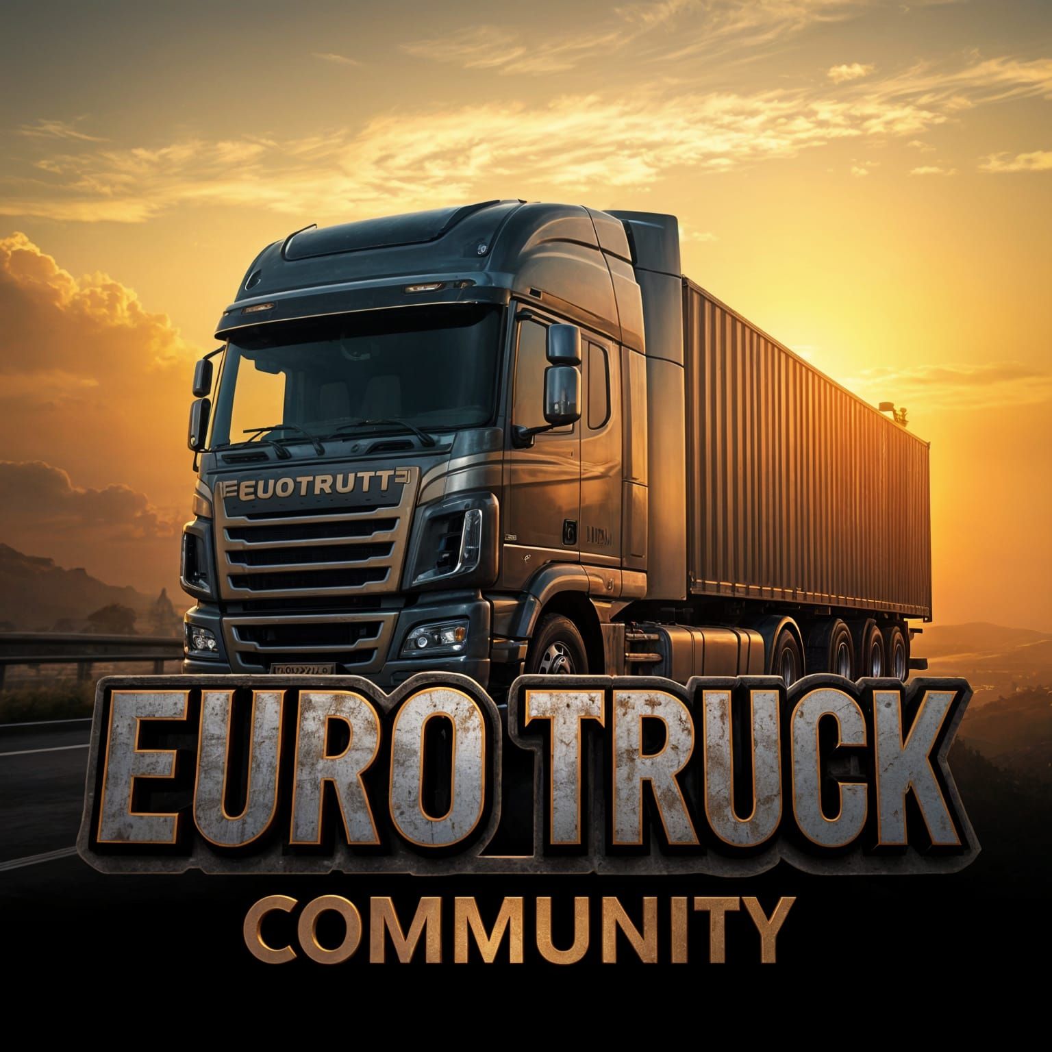 Euro Truck Community Server Logo: Digital Matte Painting