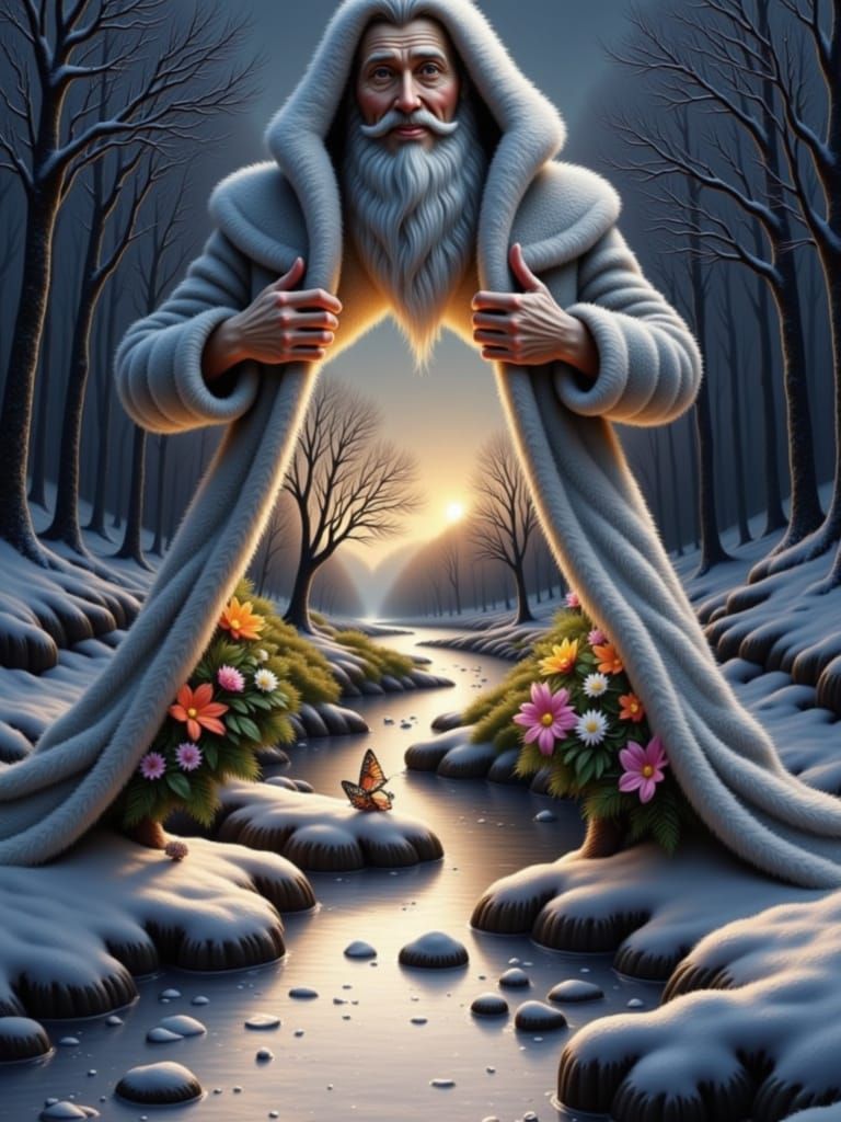 Winter Wizard Reveals Spring's Arrival in Hyperrealistic Sty...