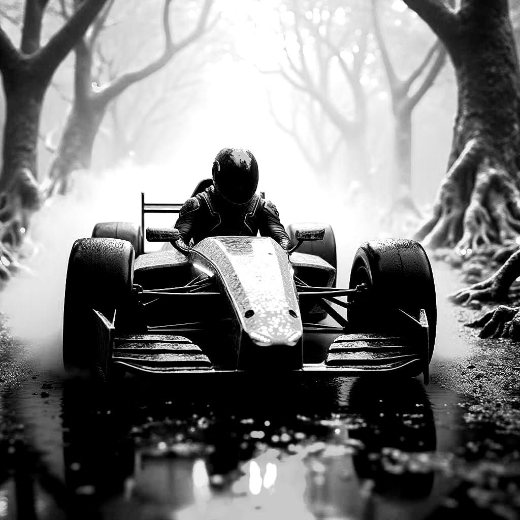 Capybara in Sports Car: Detailed Matte Painting