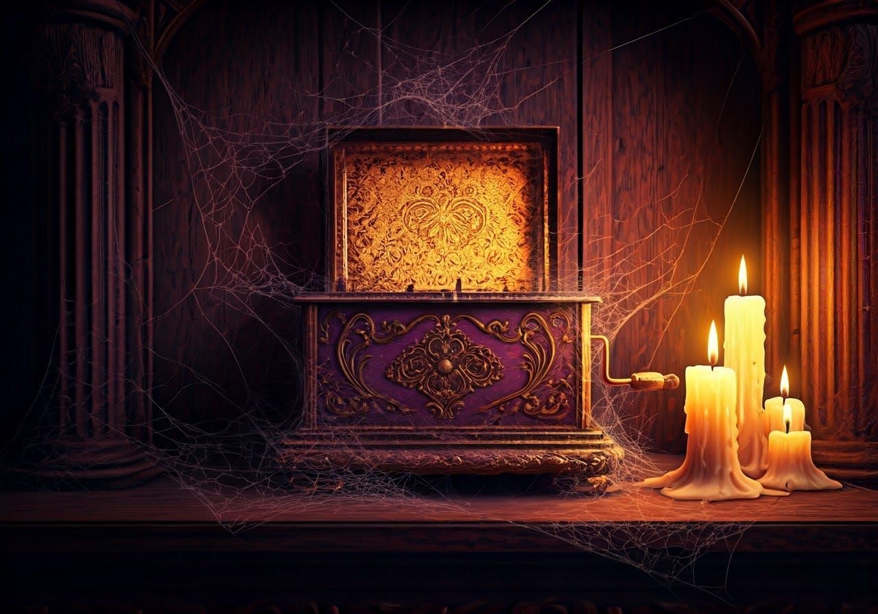 Haunted Music Box in Art Nouveau Style