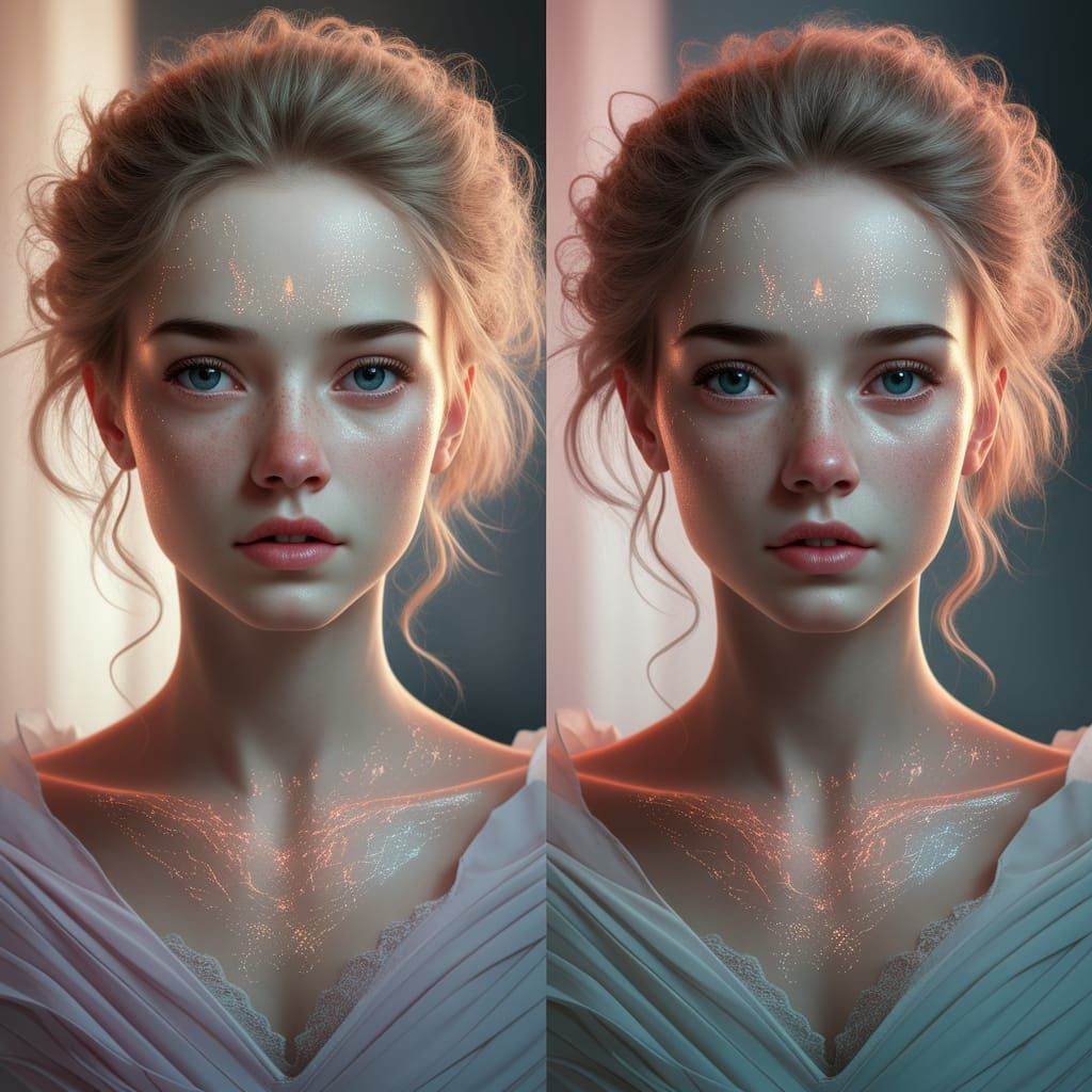 Ethereal Beauty: A Stunning Woman's Portrait on Socks