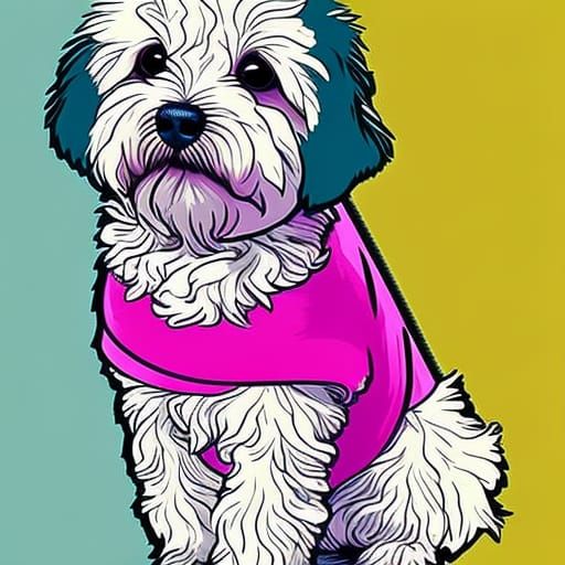 Pop Art Bichon Maltese Illustration