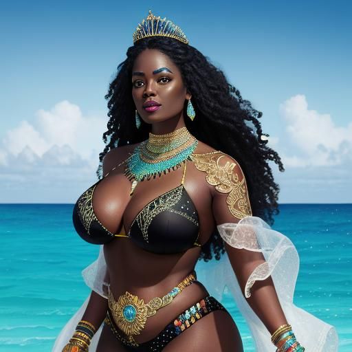 Hyperrealistic Portrait of Dancing Woman in Ocean