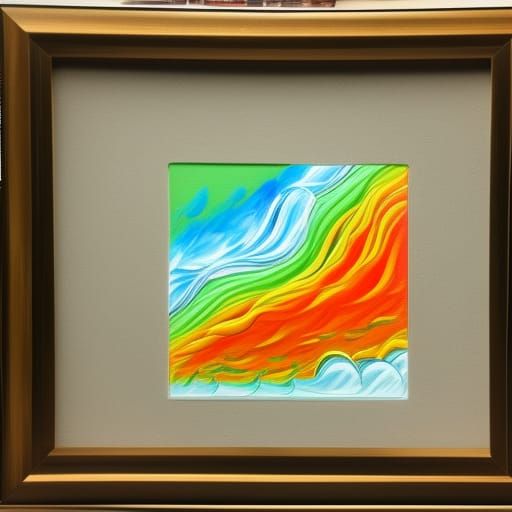 Dynamic 3D Acrylic Painting With Flowing Textures