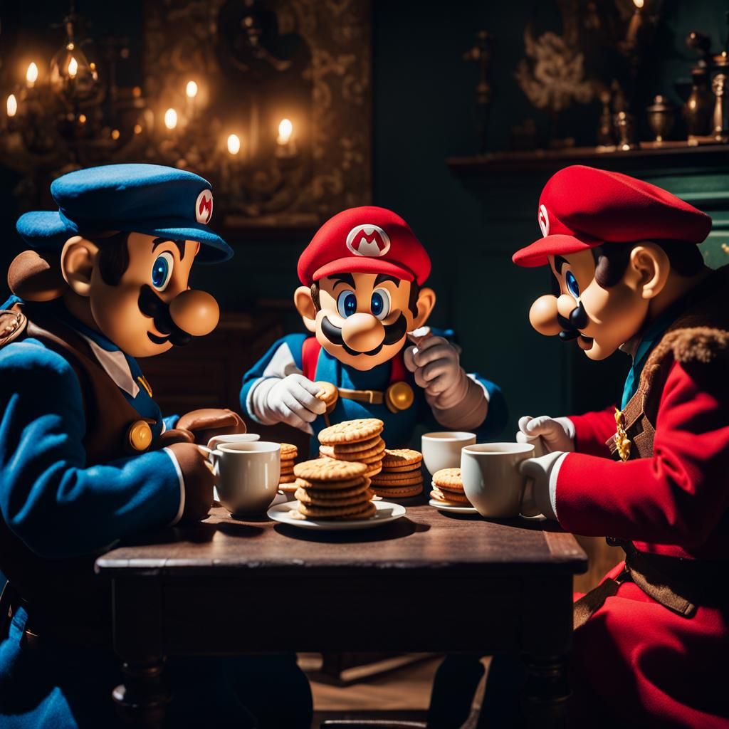 Mario and Friends in Olden Day Costumes
