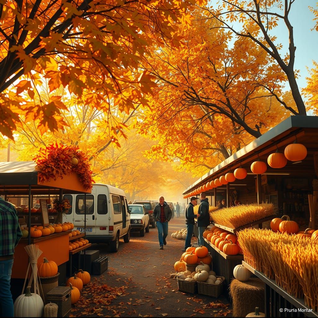 Autumn Harvest Festival in Autumnal Harmony Realism