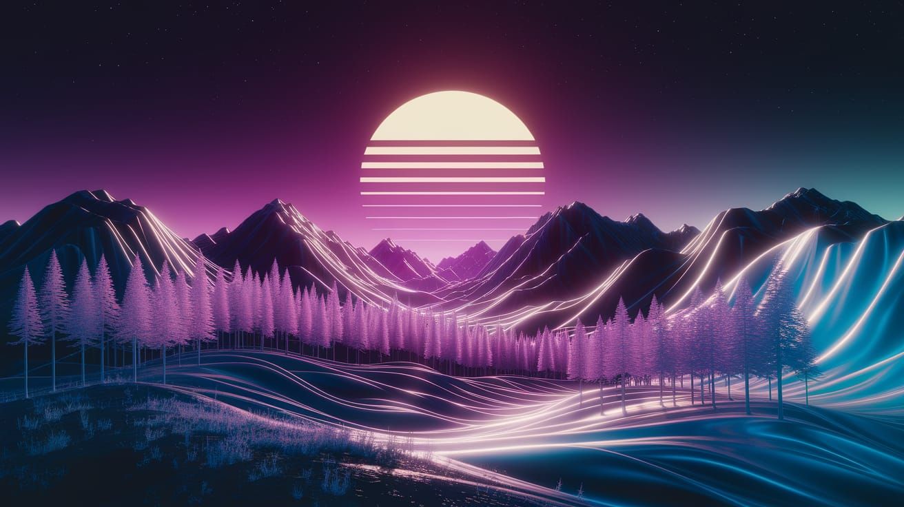 Otherworldly Turing Landscape in Vibrant Violet Hues