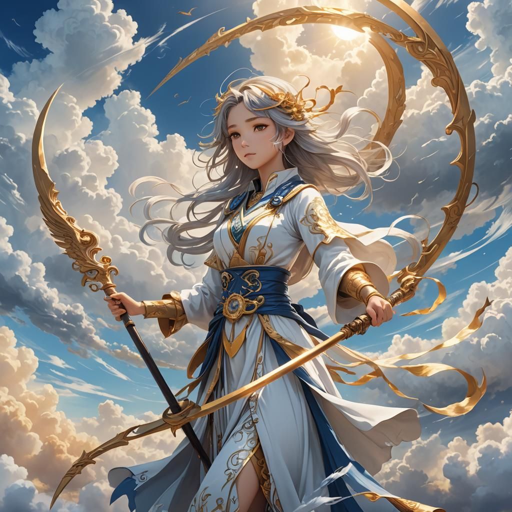 Anime Wind Spirit in Heaven Concept Art