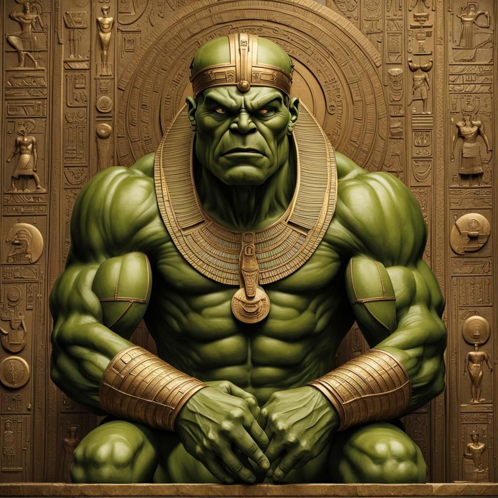 Hulk as Ancient Egyptian God with Gold Details