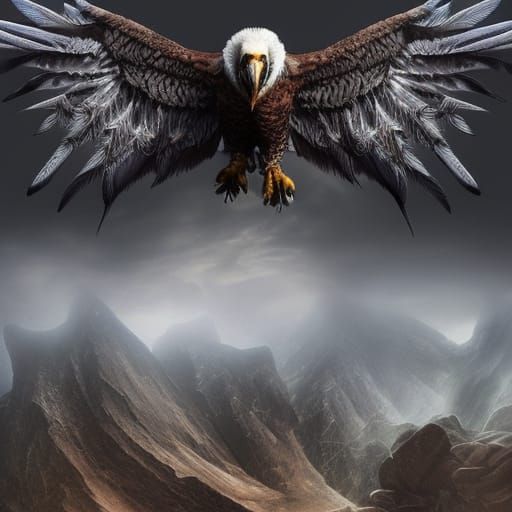 Epic Demon Eagle in Digital Matte Painting