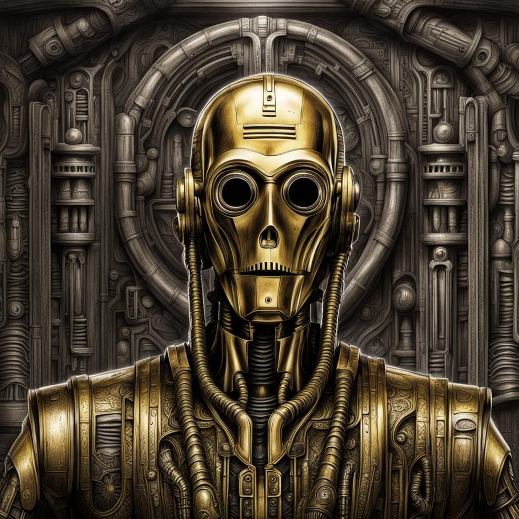 C-3PO in H.R. Giger Style