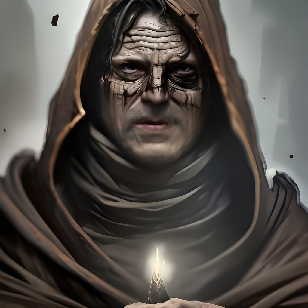 Evil Sorcerer Portrait in Hyperdetailed Concept Art
